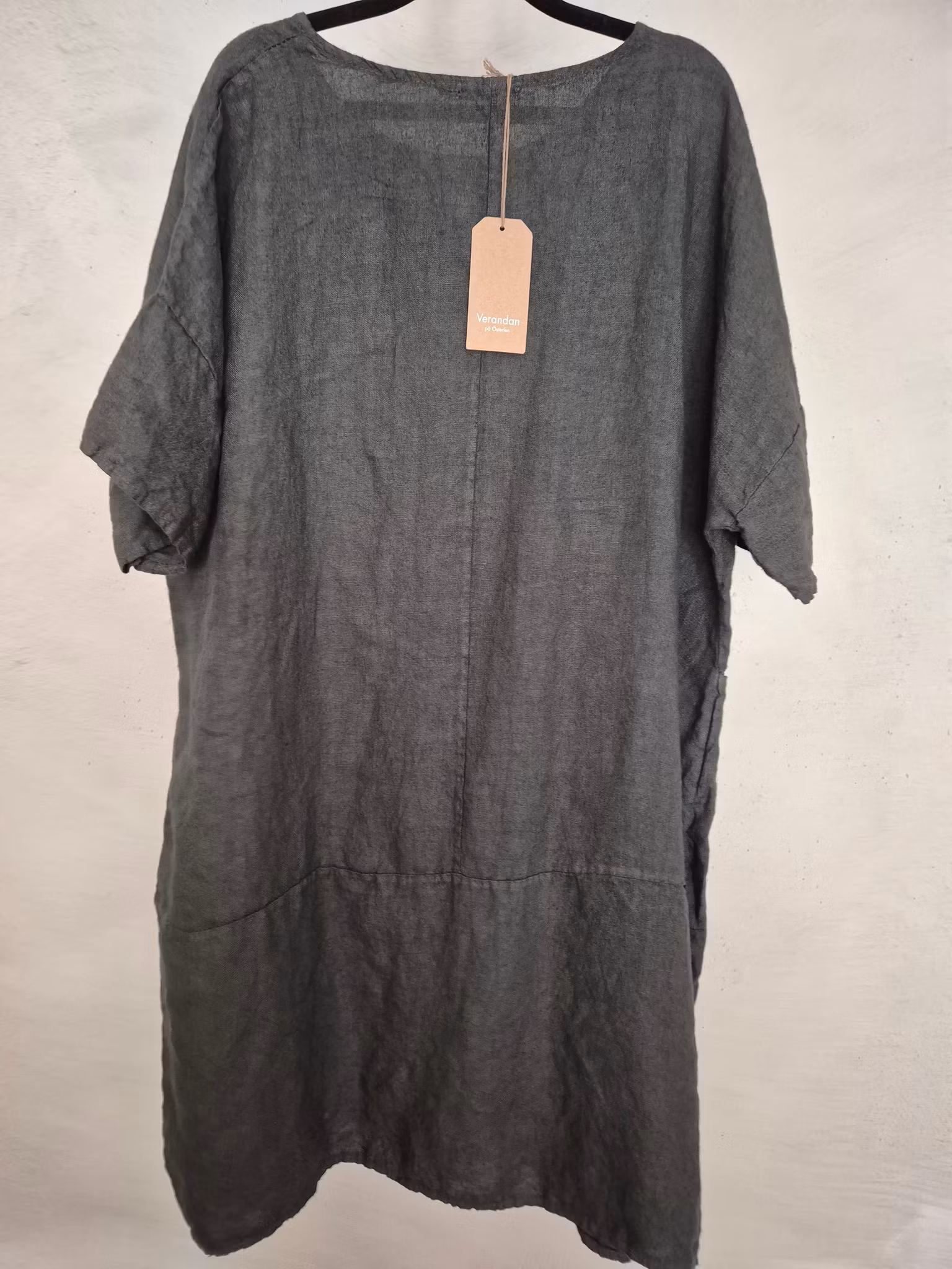 Linne klänning mörk grå