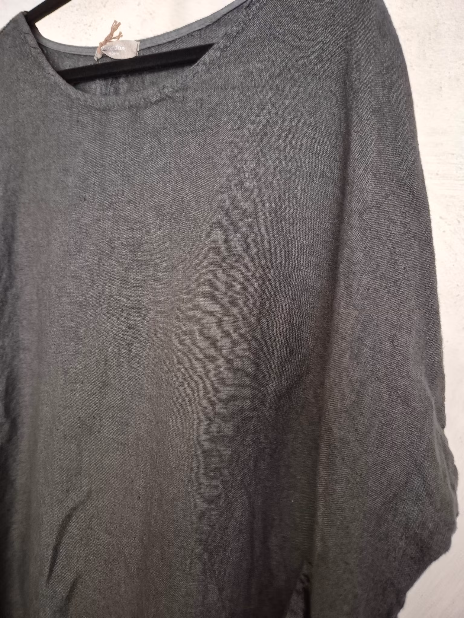 Linne klänning mörk grå