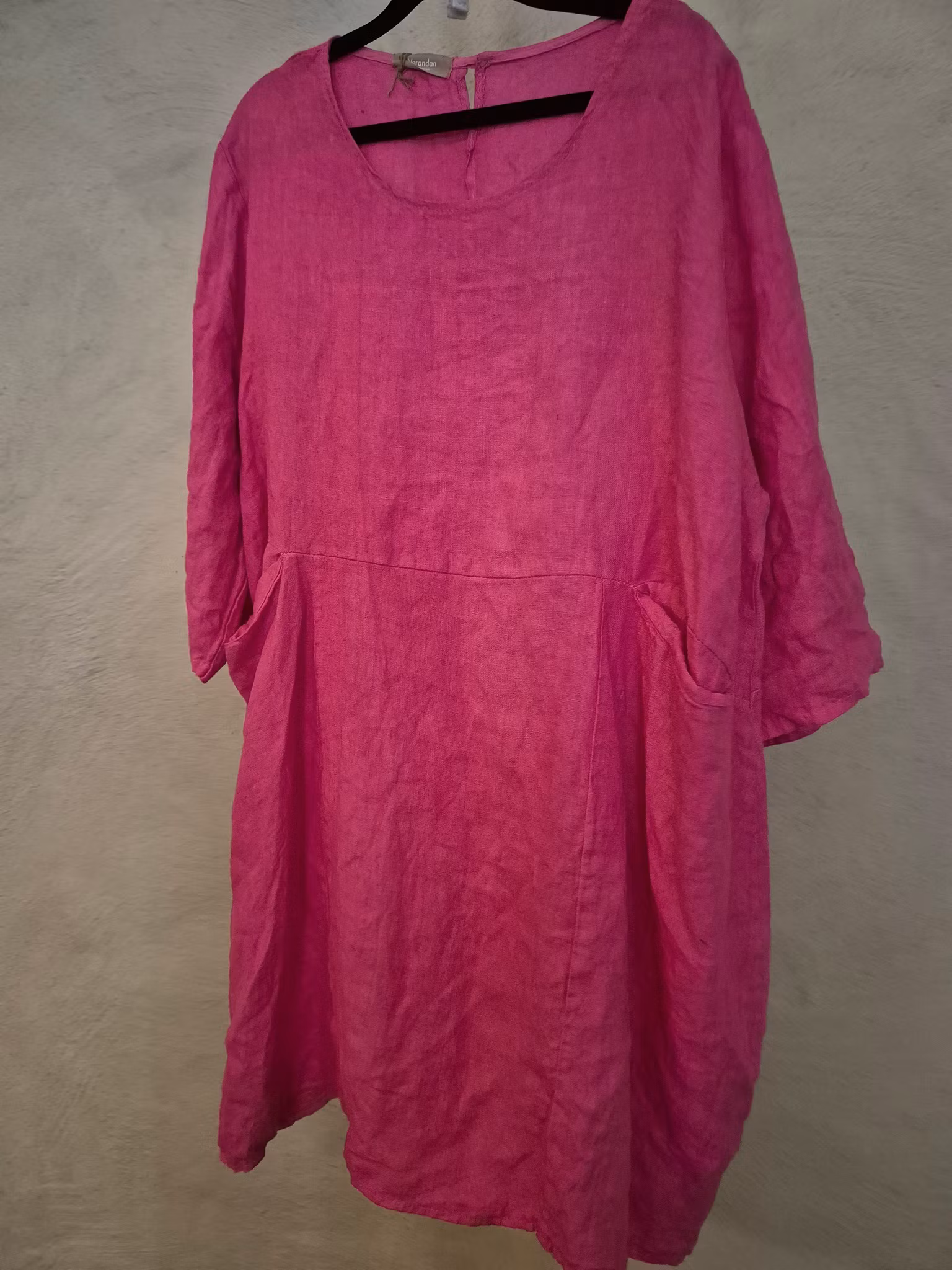 Linne tunika mörk rosa