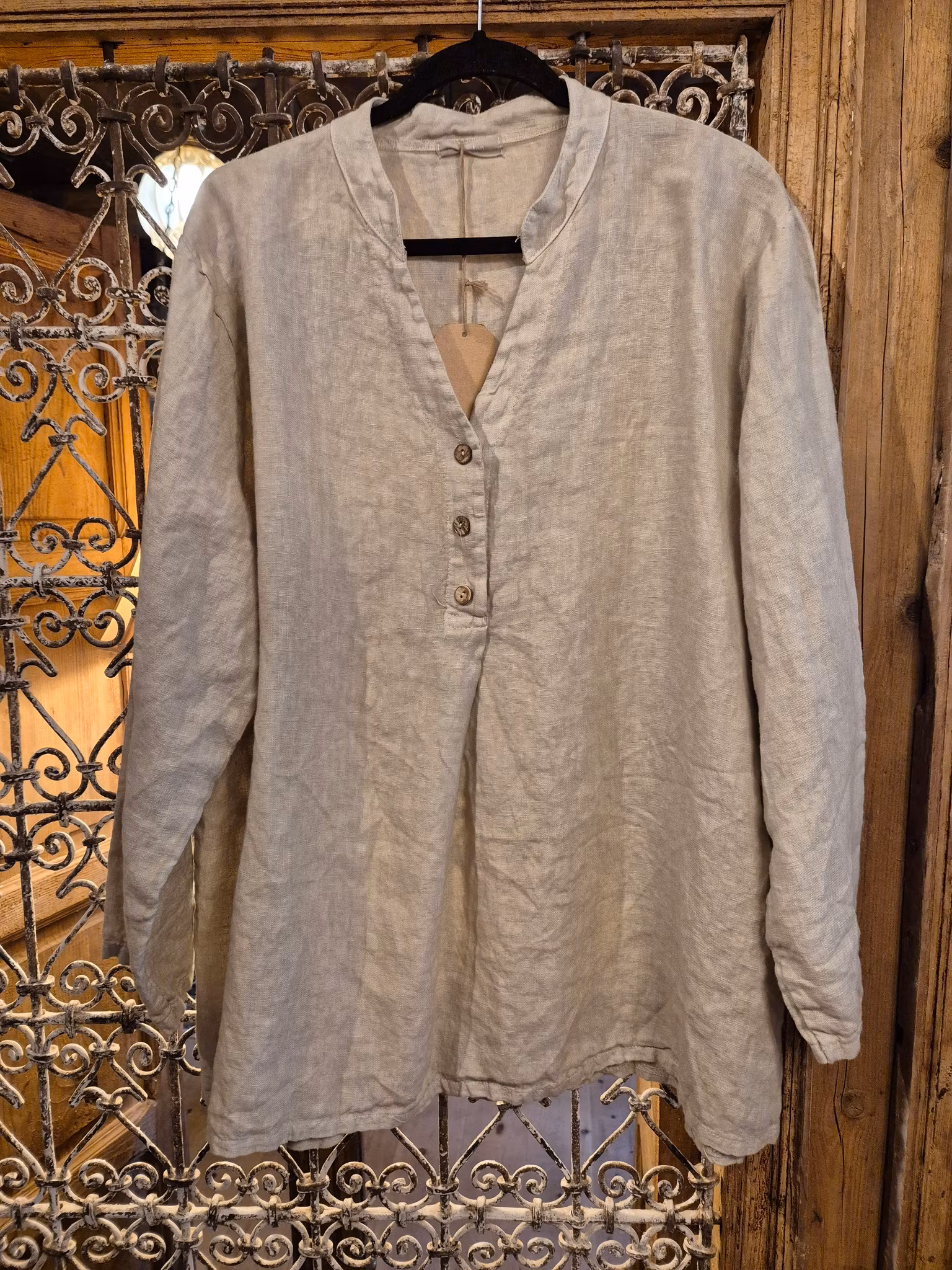 Linne skjorta linfärg