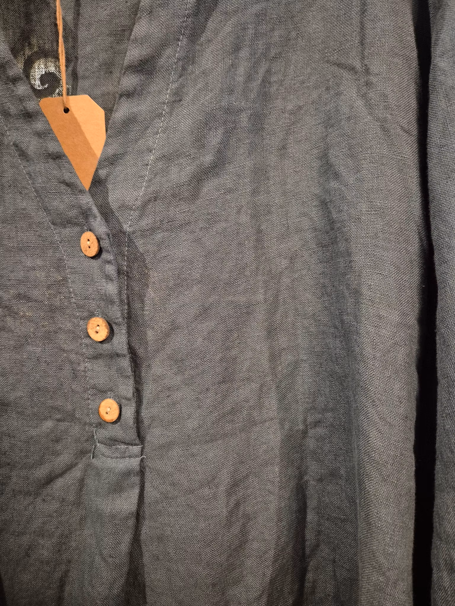 Linne skjorta Petrol