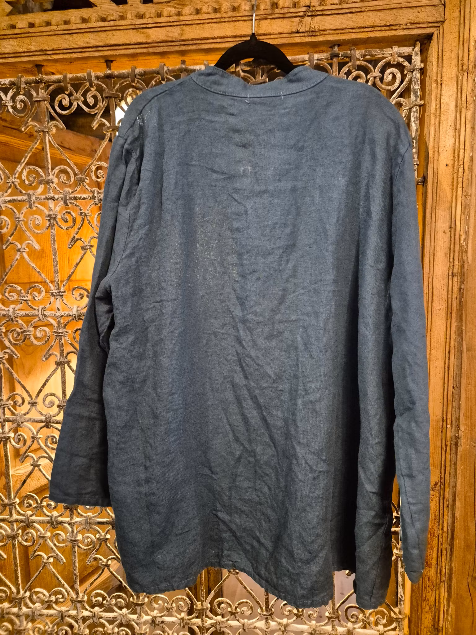 Linne skjorta Petrol