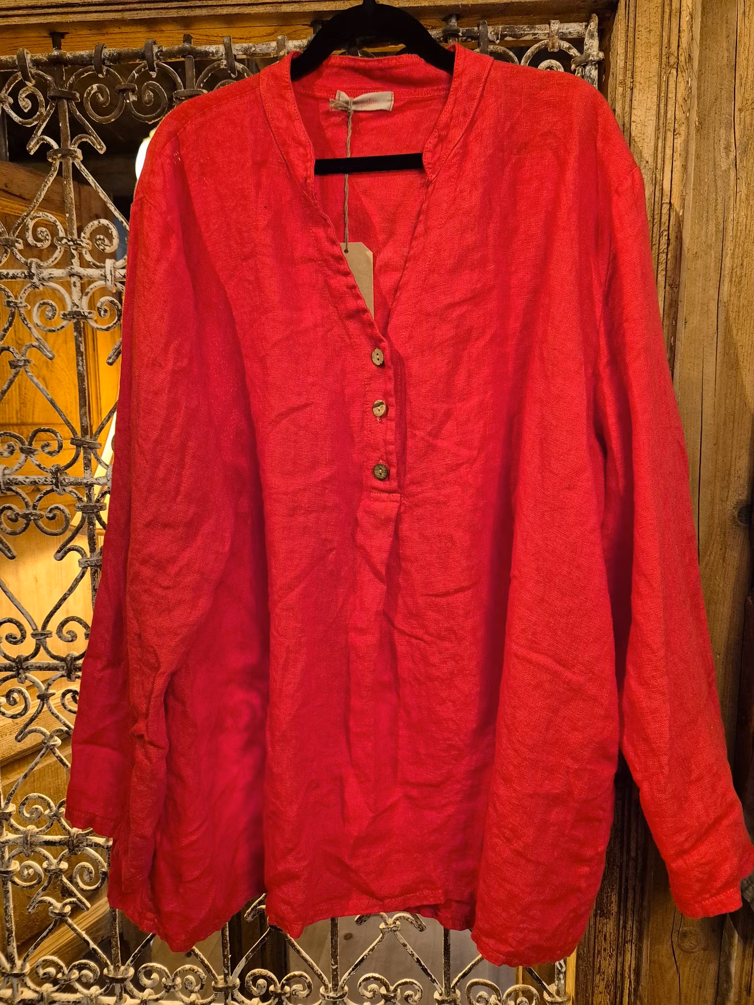 Linne skjorta röd