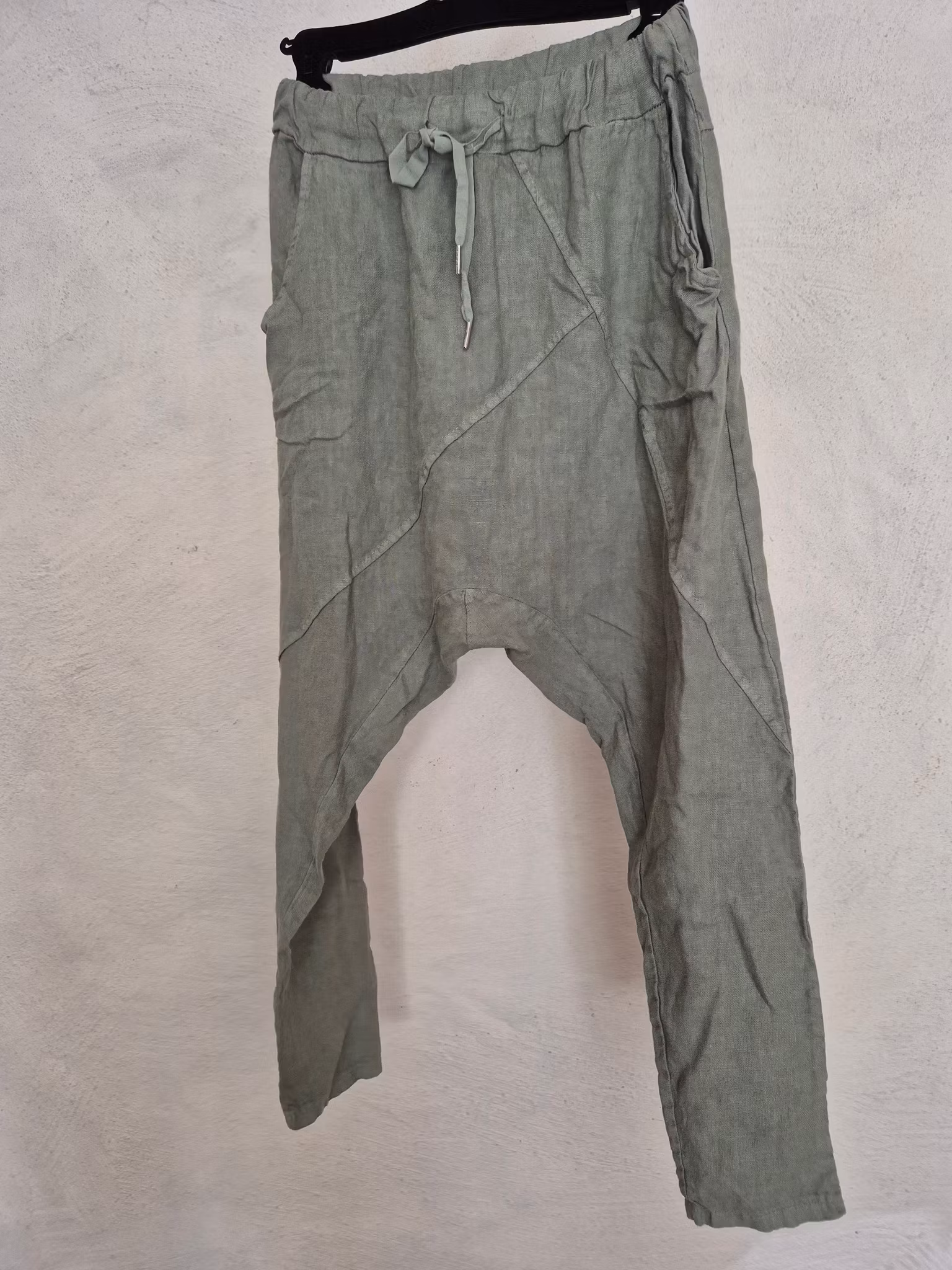 Linne bralla baggy oliv grön