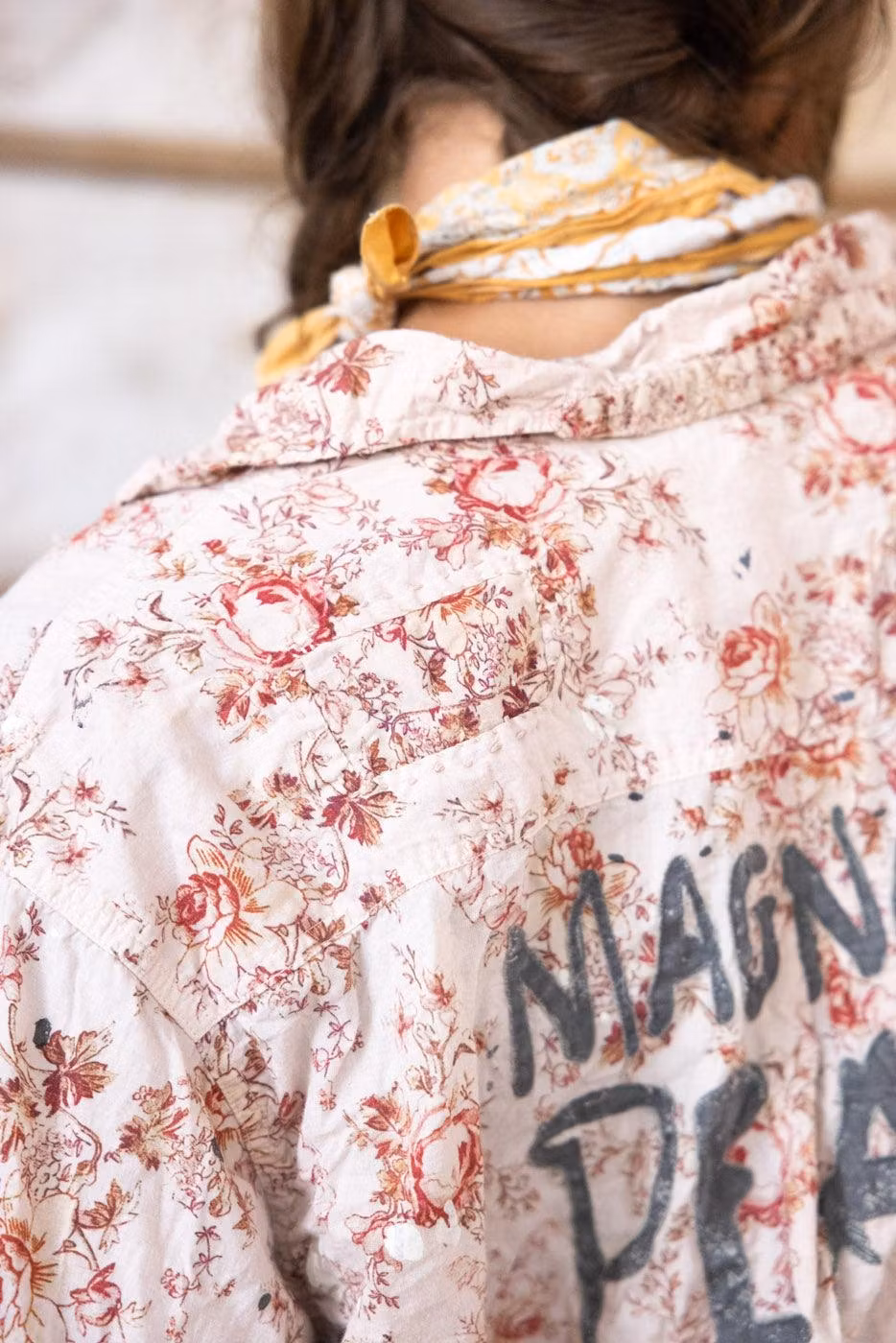 Blommig tryckt Raya-skjorta