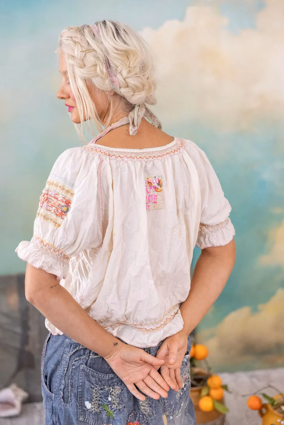 Embroidered Chrissy Folk Blouse