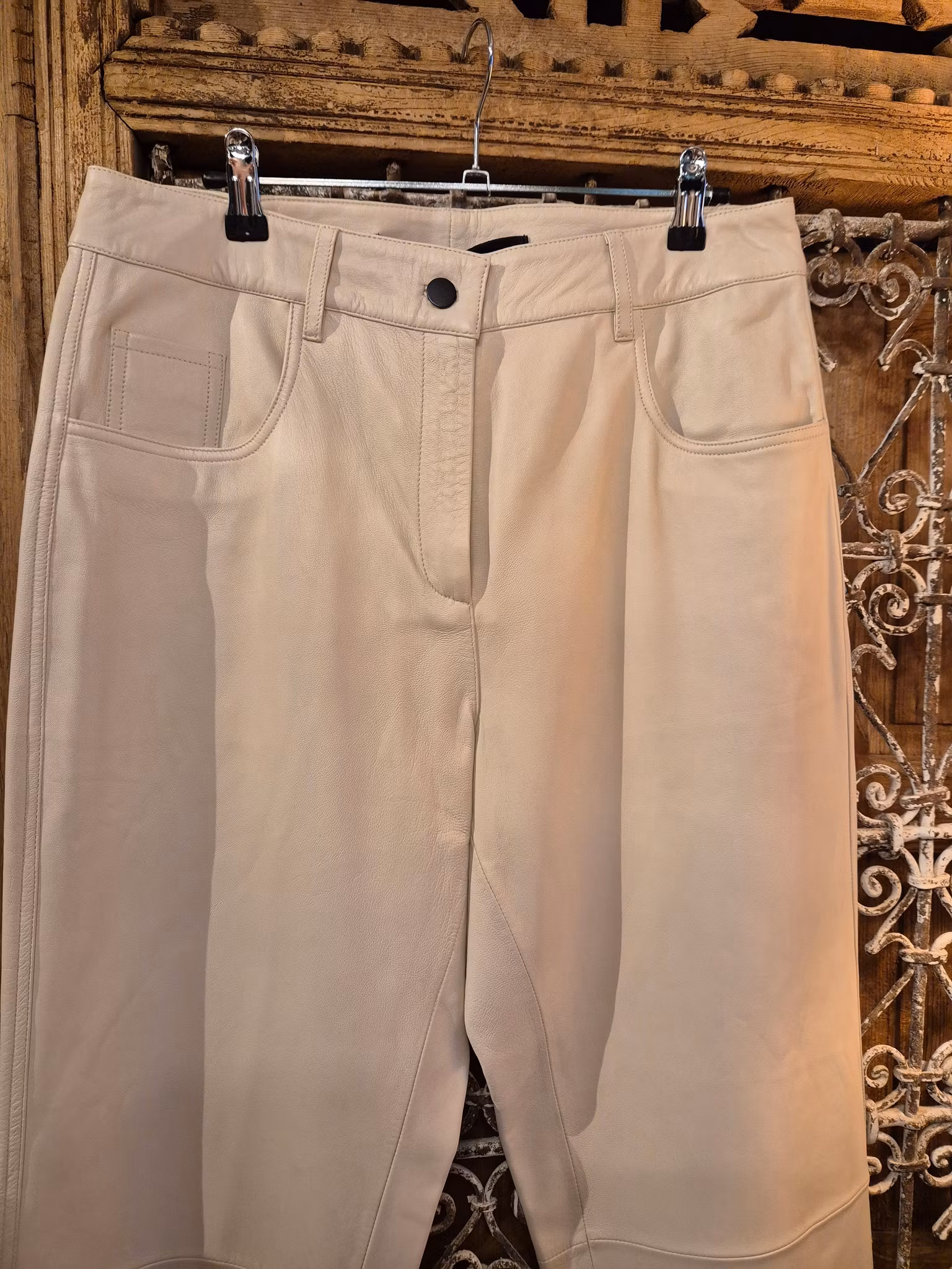 Skinn brallor ljus beiga st 38