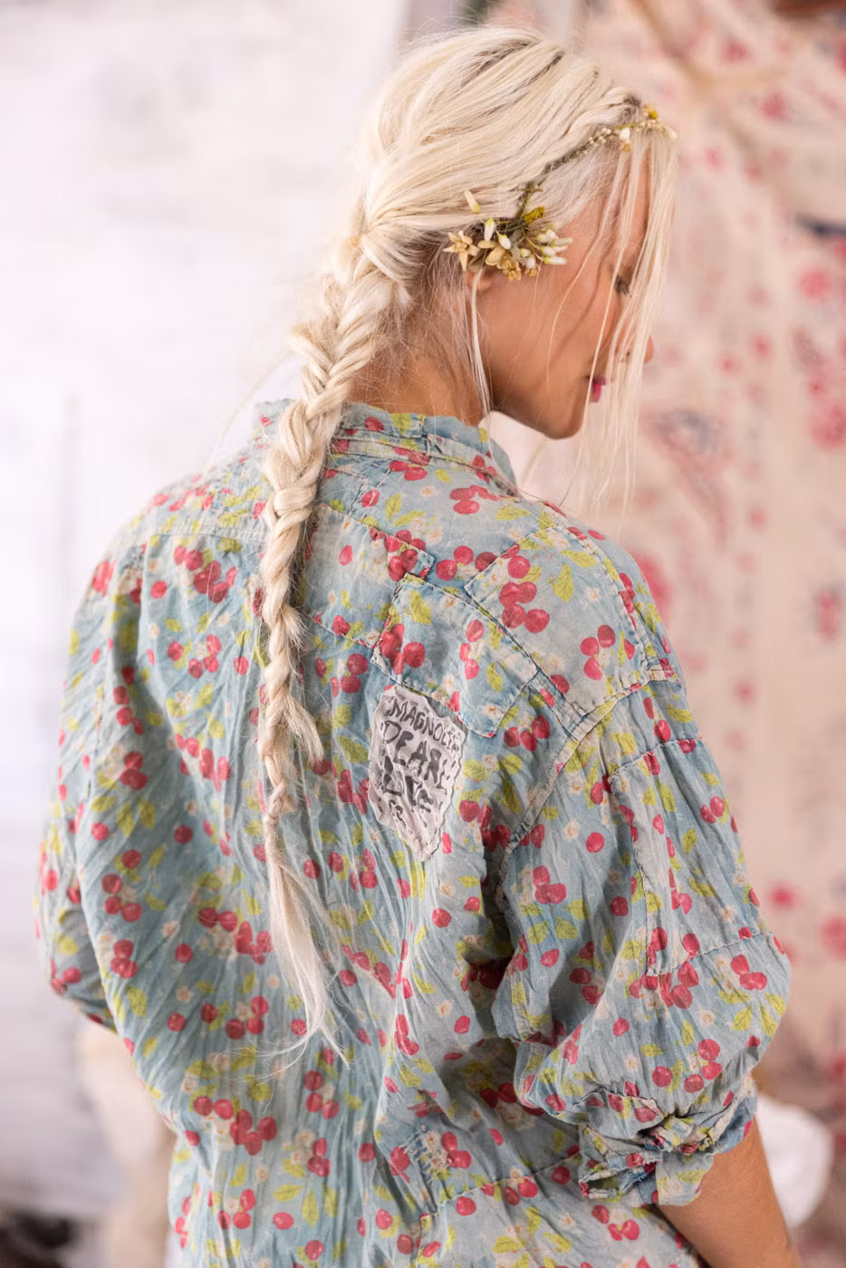 Printed Adison Workshirt | Color: Cherry Blossom