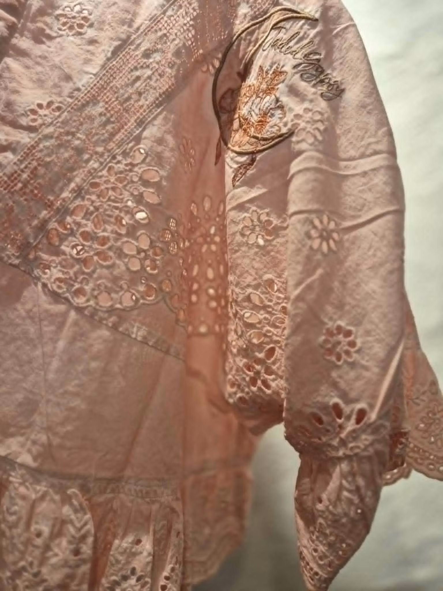 Softly Worn Eyelet Top - Rose