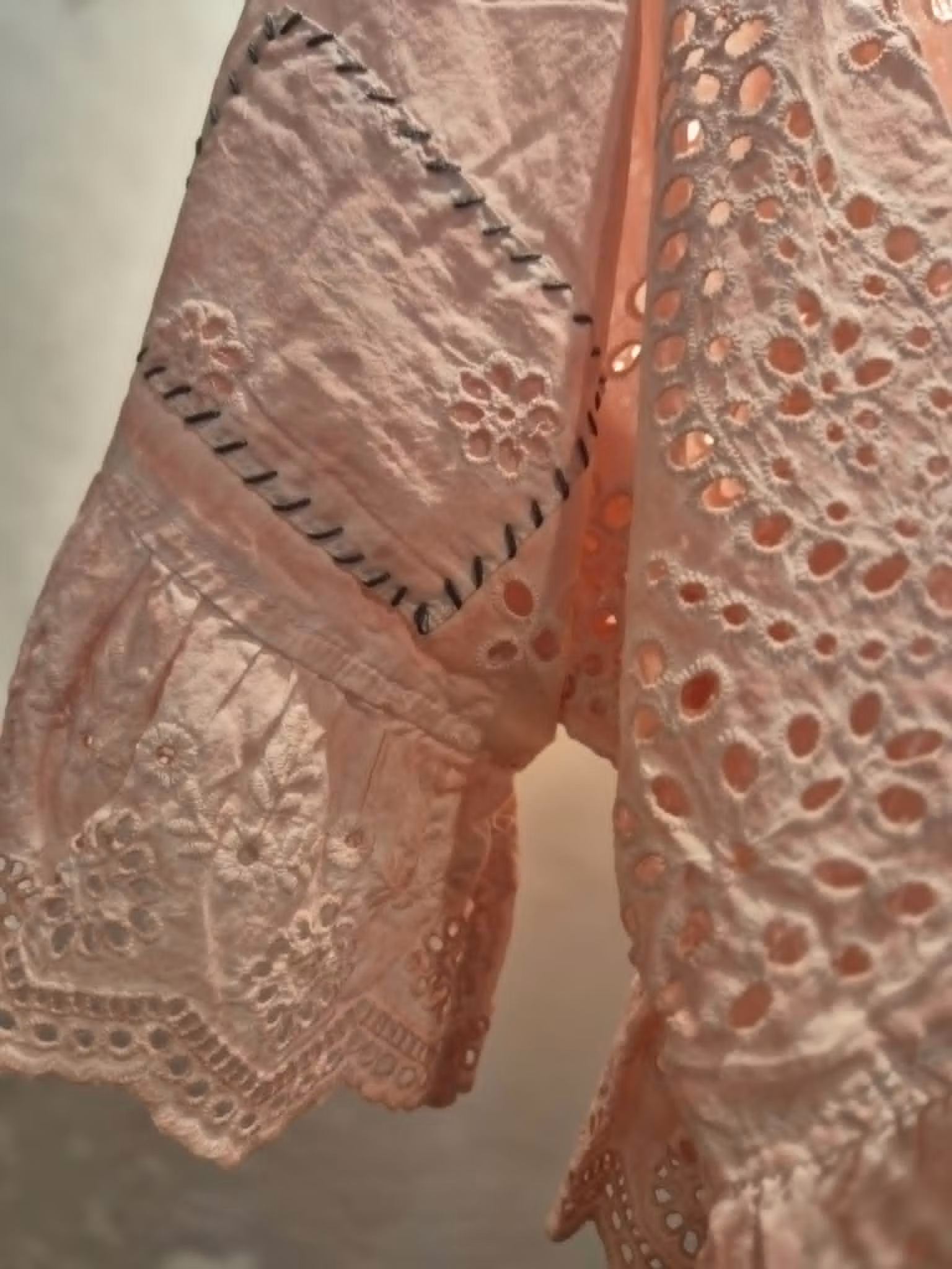 Softly Worn Eyelet Top - Rose