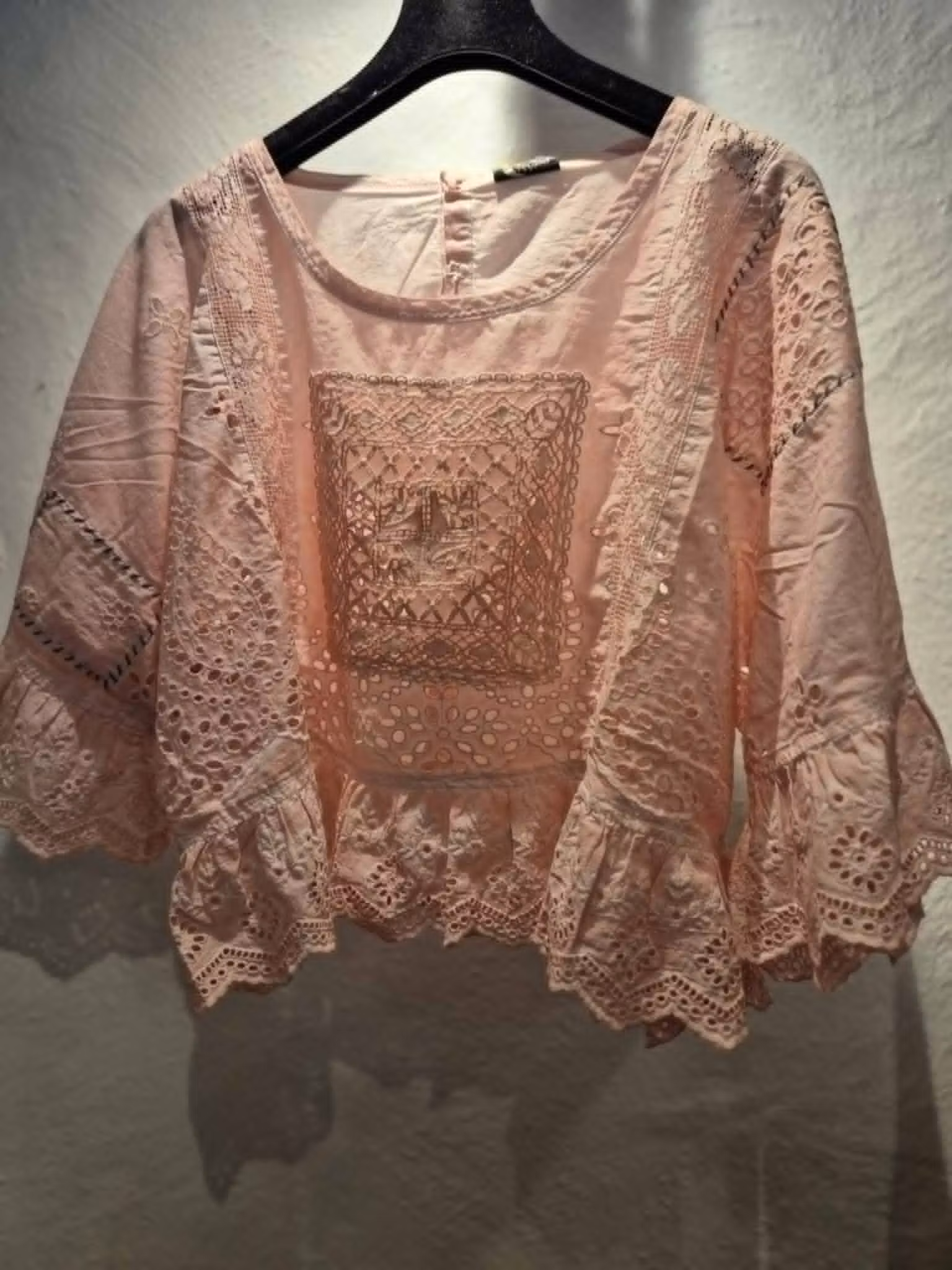 Softly Worn Eyelet Top - Rose