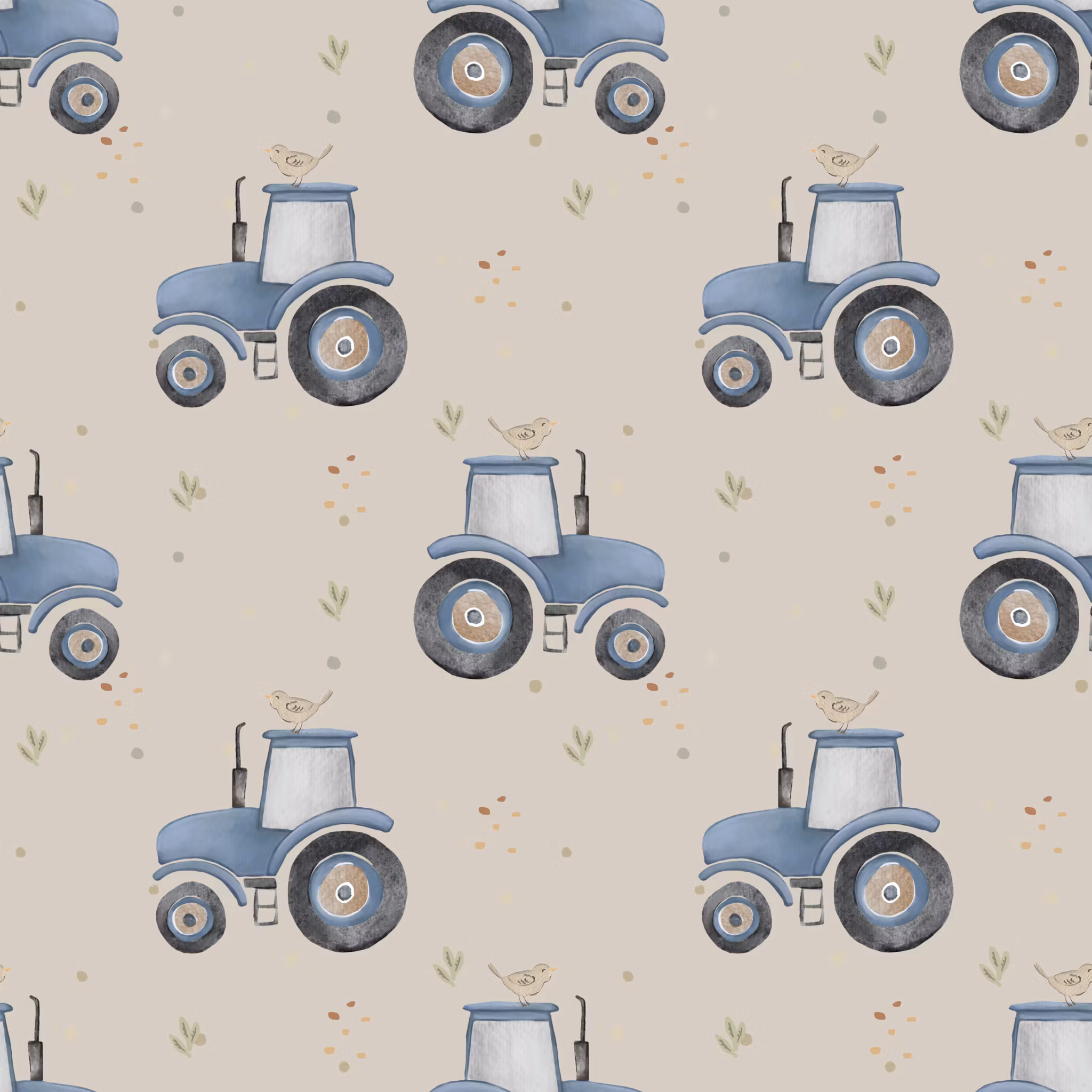 Traktor blå/beige jersey