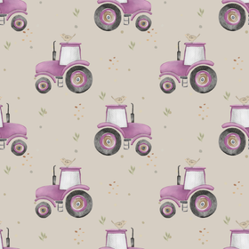 Traktor rosa/beige jersey