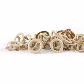 Soft beige metalltrykknapp Tygdrømmar - 50 stk