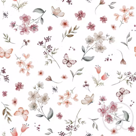 Floral Tiril white french terry