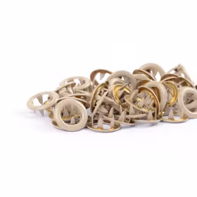 Light taupe metalltrykknapp Tygdrømmar - 50 stk