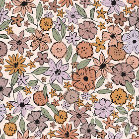 Bohemian vintage floral ribbjersey