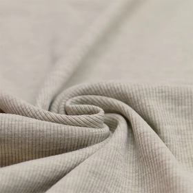 Beige melange ribbjersey