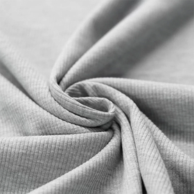 Light grey melange ribbjersey