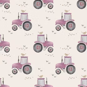 Traktor rosa/lys beige jersey