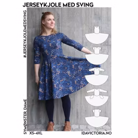 Jerseykjole med sving