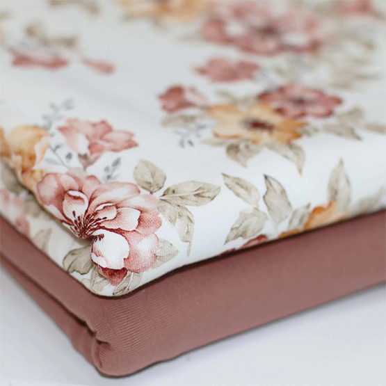 French flower clay pink jersey