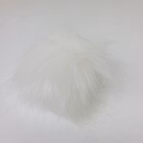 Hvit pelsdusk 8 cm