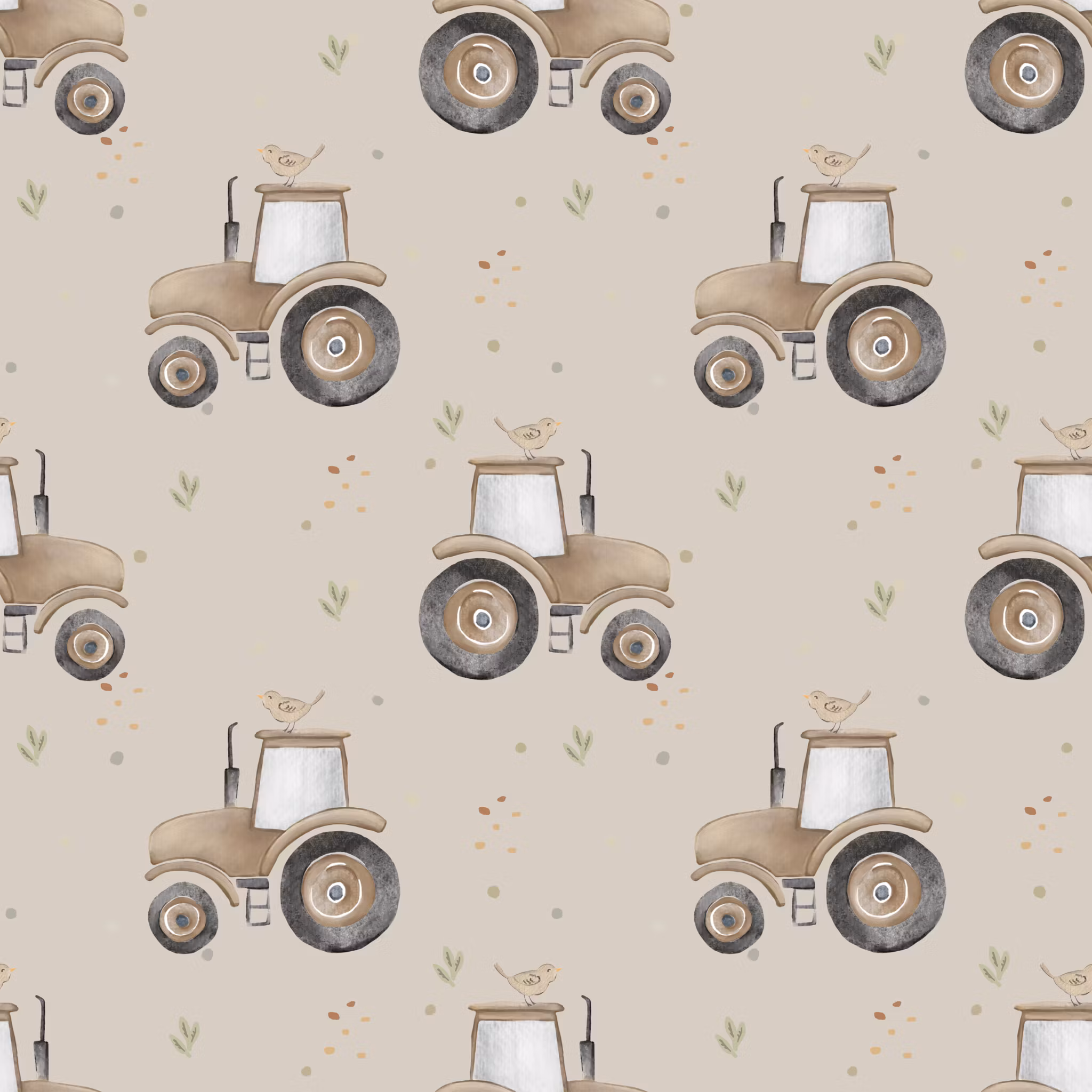 Traktor brun/beige jersey