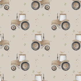 Traktor brun/beige jersey