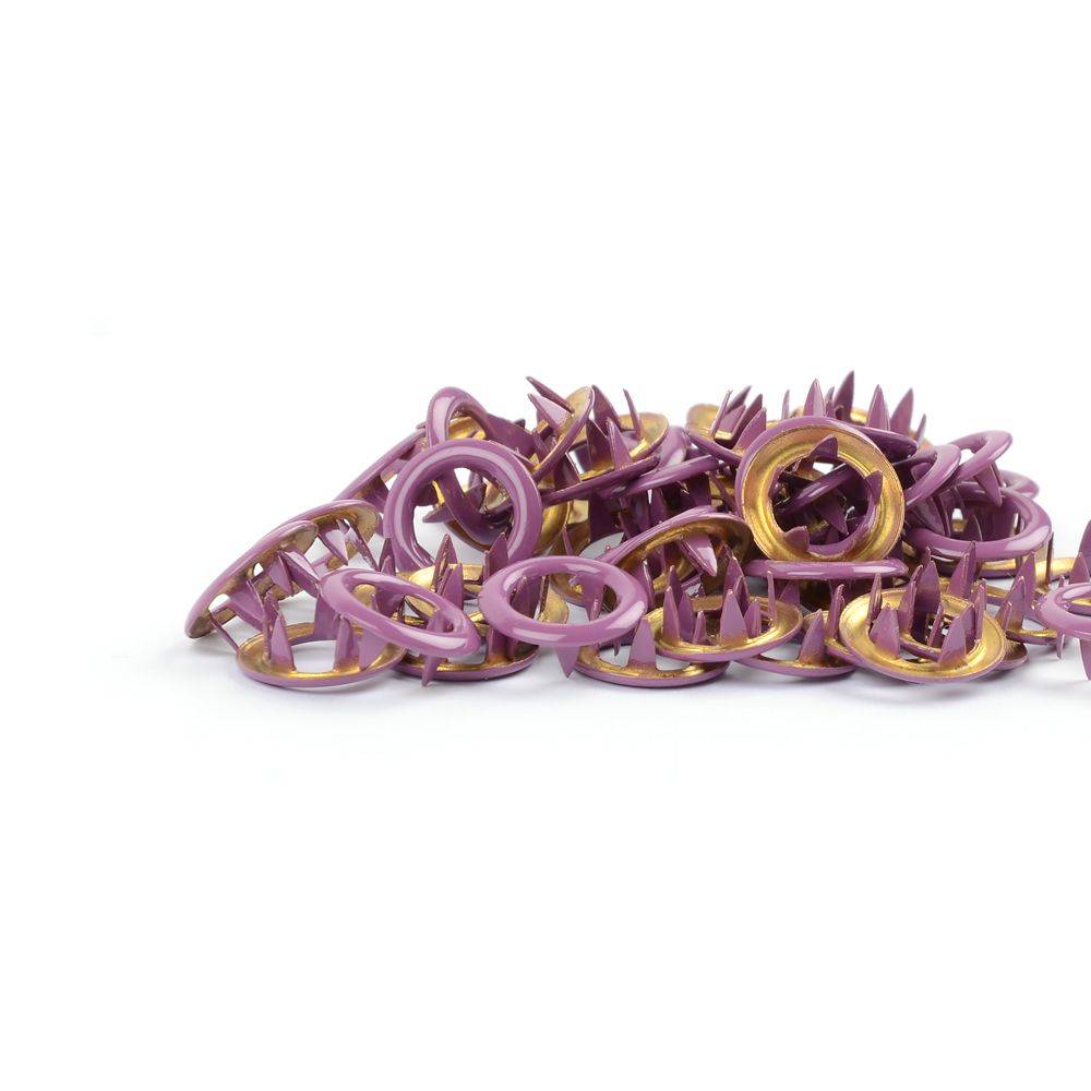 Light plum metalltrykknapp Tygdrømmar - 10 stk