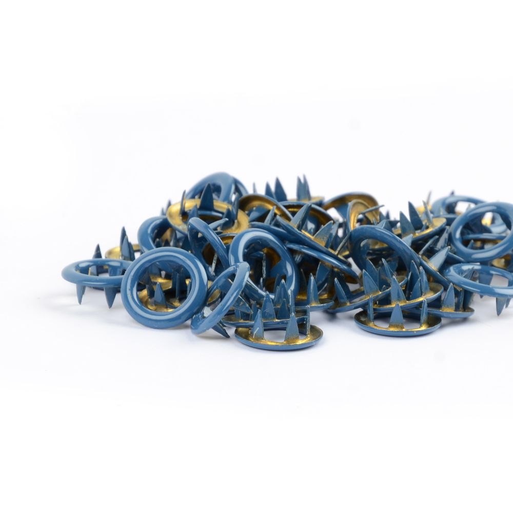 Dark blue metalltrykknapp Tygdrømmar - 10 stk