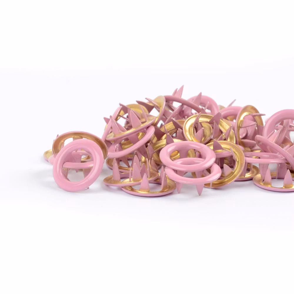 Dusty rose metalltrykknapp Tygdrømmar - 10 stk