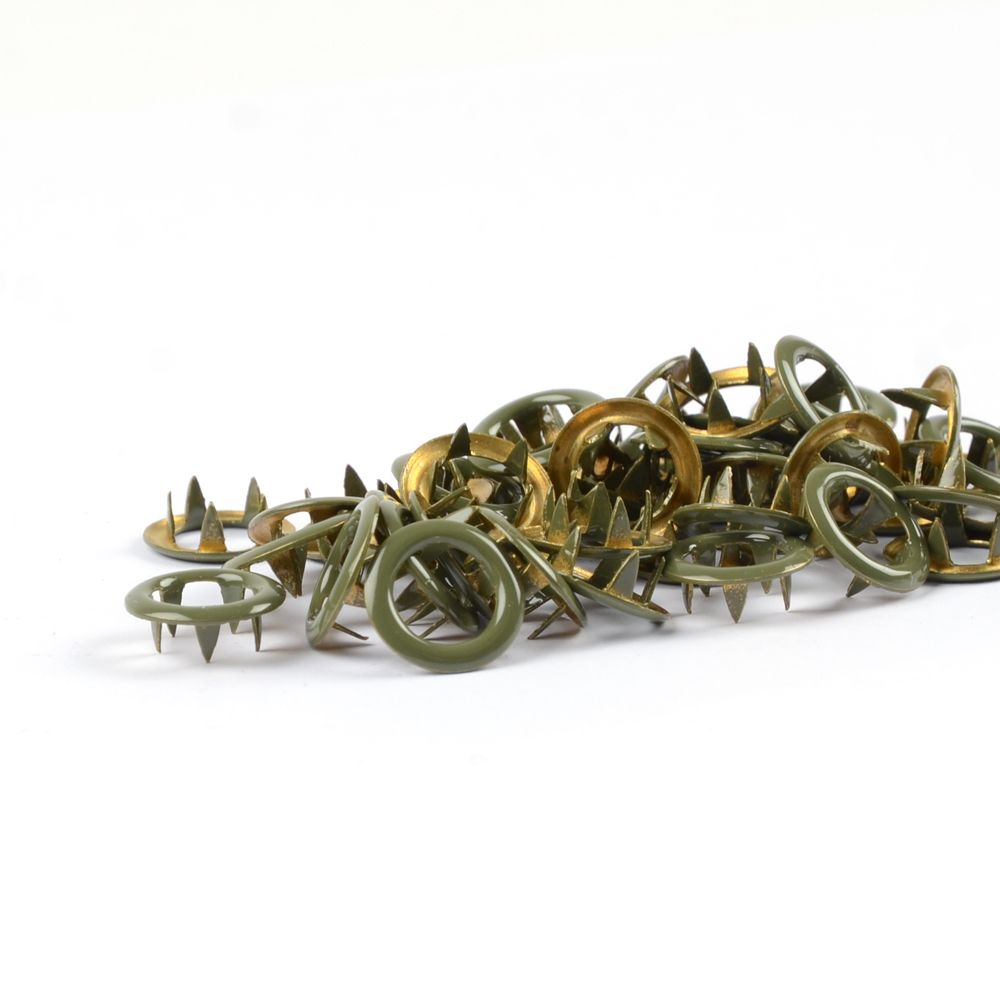 Khaki metalltrykknapp Tygdrømmar - 10 stk