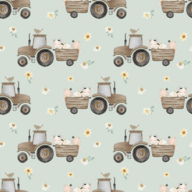 Traktor i blomstereng jersey
