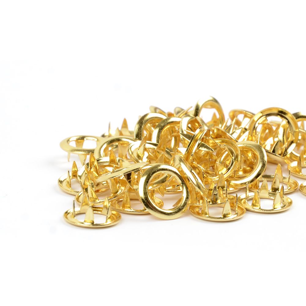 Gold metalltrykknapp Tygdrømmar - 10 stk