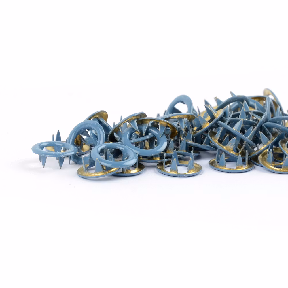 Blueis metalltrykknapp Tygdrømmar - 10 stk