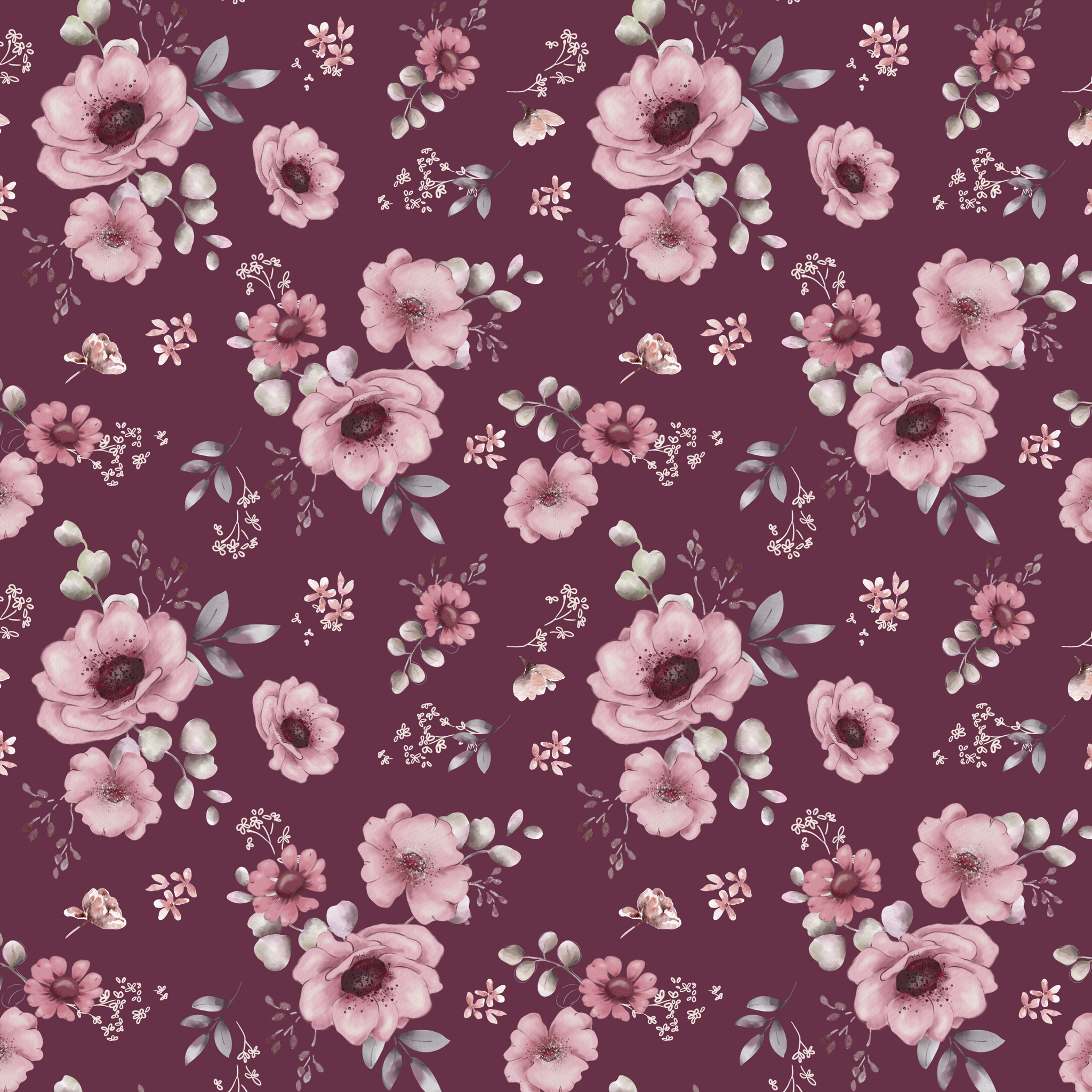 Floral Ida burgunder jersey