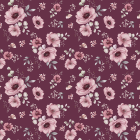 Floral Ida burgunder jersey