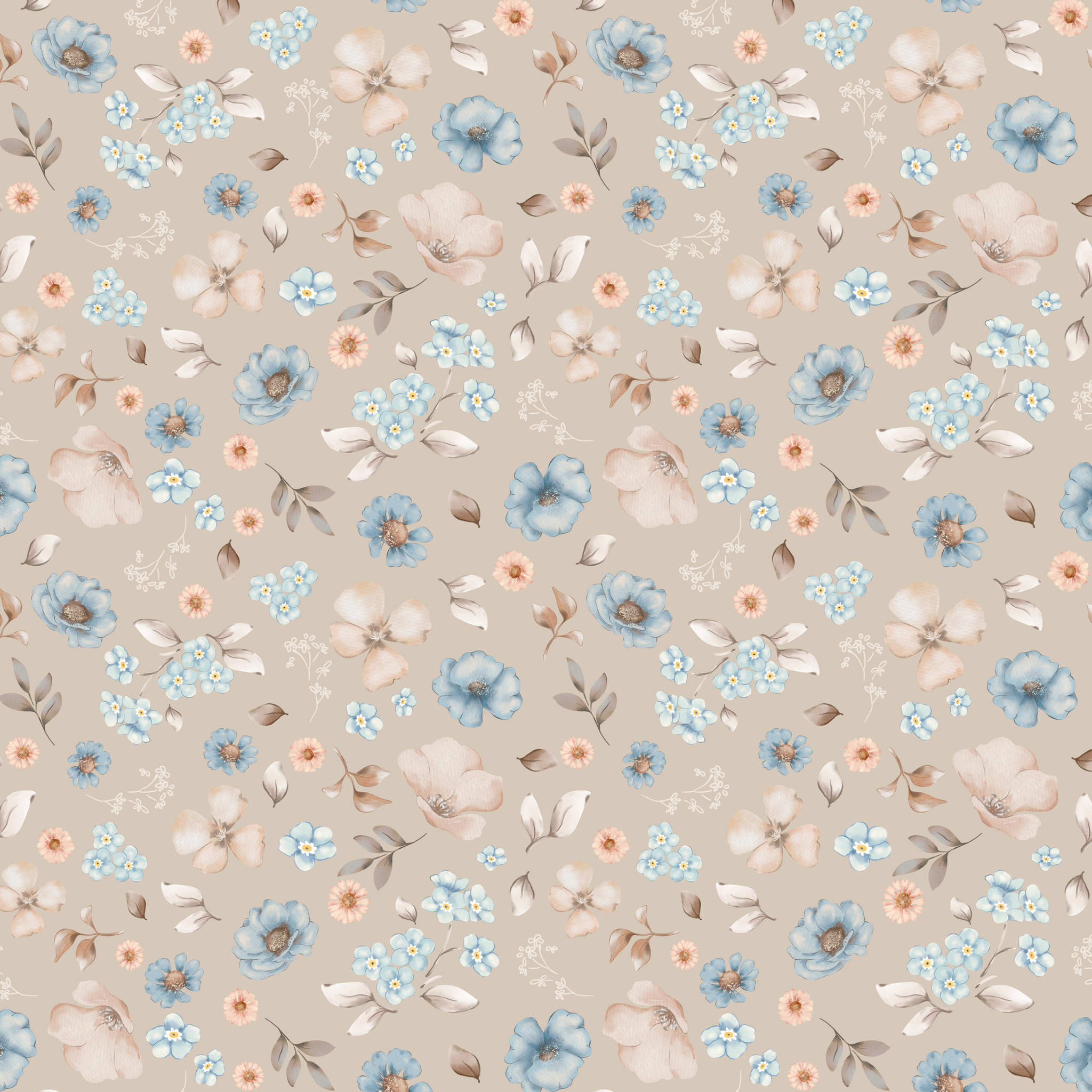 Floral Nina beige jersey