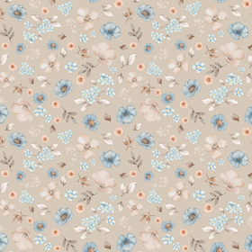 Floral Nina beige jersey