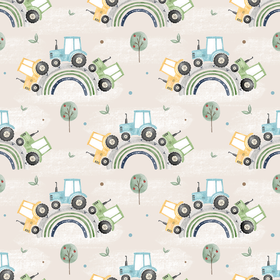 Traktor på regnbue beige jersey