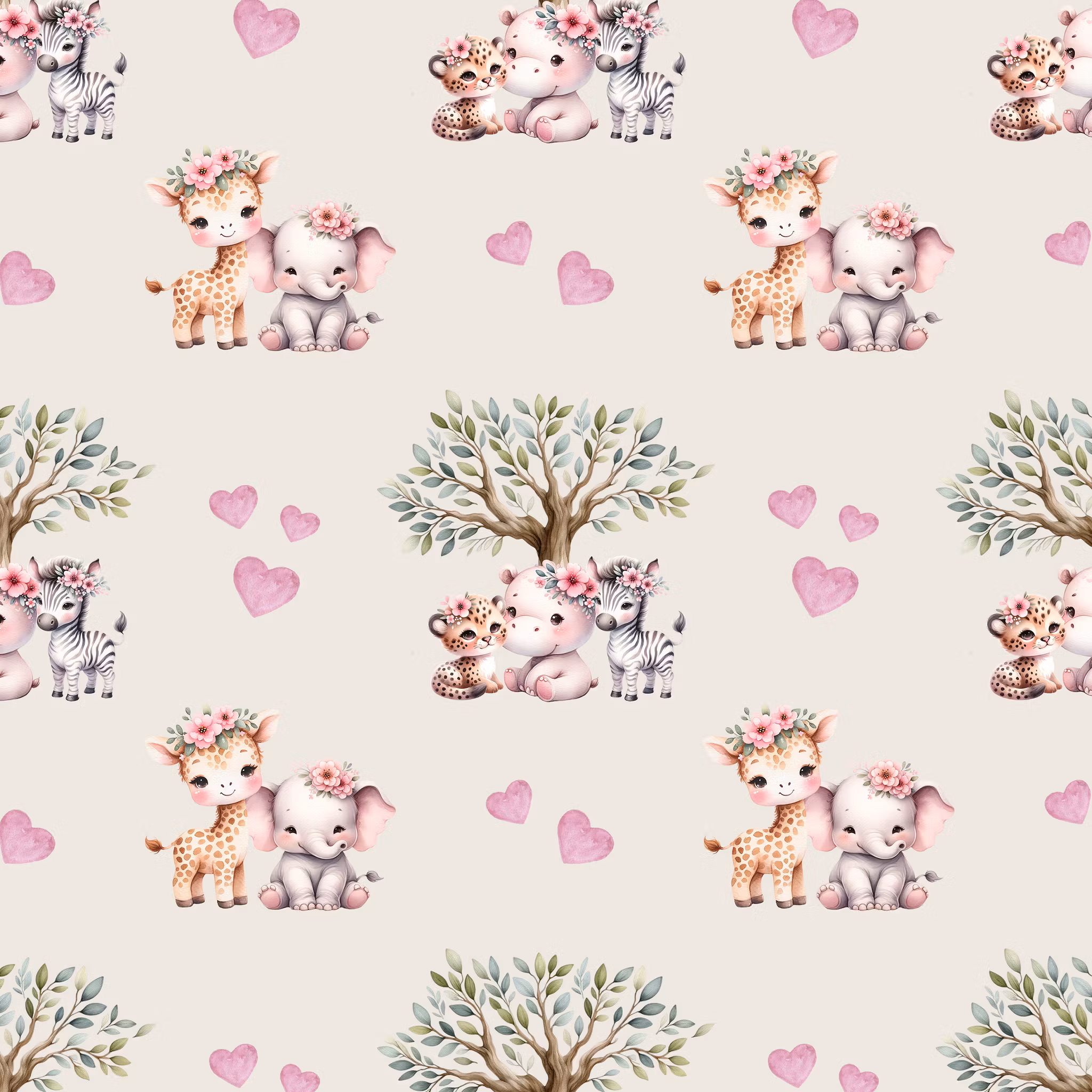 Pink safari hearts jersey