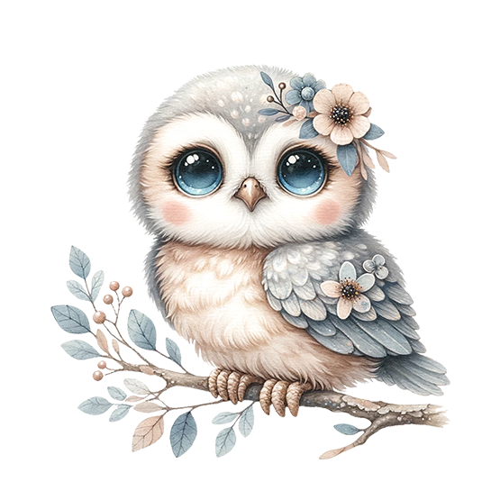 Boho owl blå