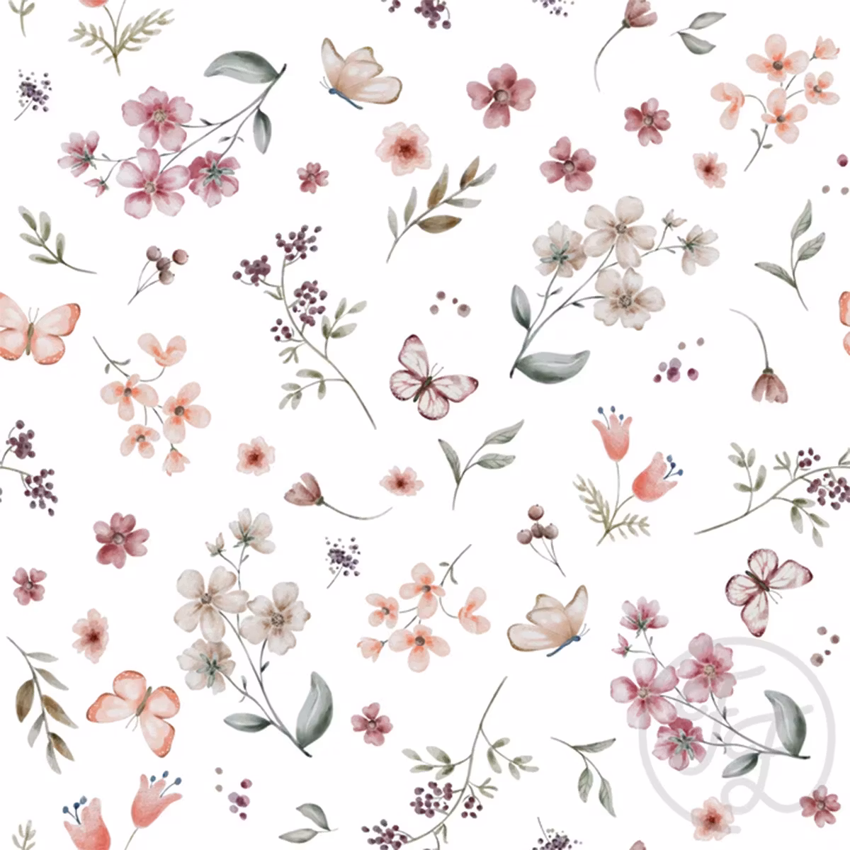 Floral Tiril white jersey