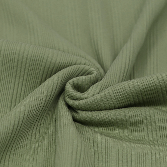 Olive uregelmessig ribbjersey