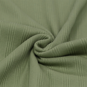 Olive uregelmessig ribbjersey