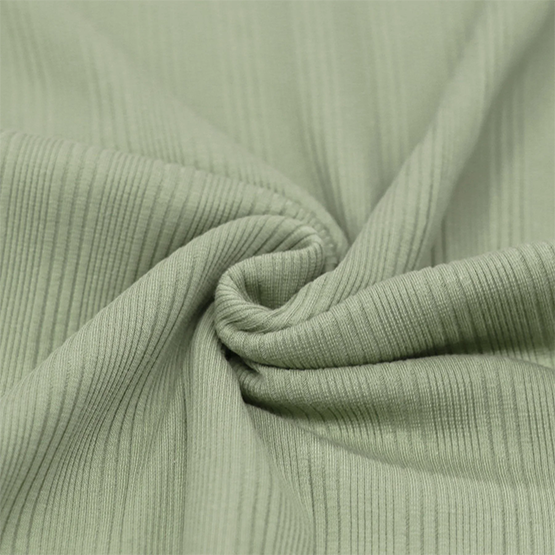 Dusty green uregelmessig ribbjersey