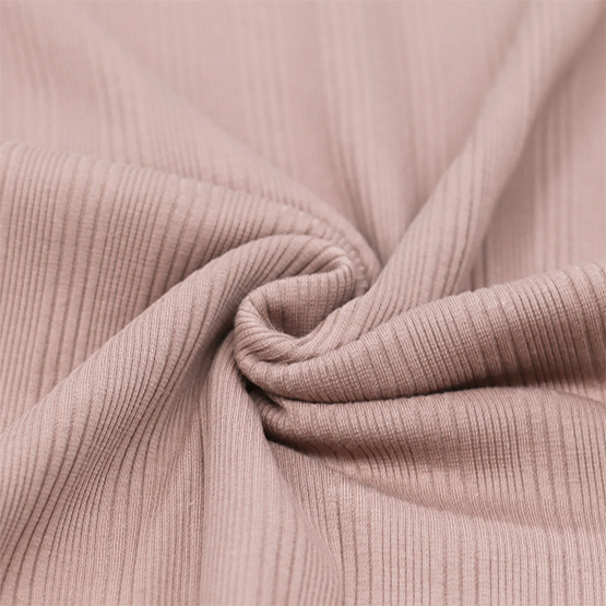 Nude pink uregelmessig ribbjersey