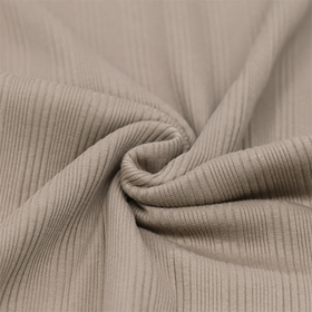 Dark beige uregelmessig ribbjersey