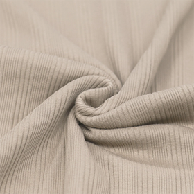 Light beige uregelmessig ribbjersey